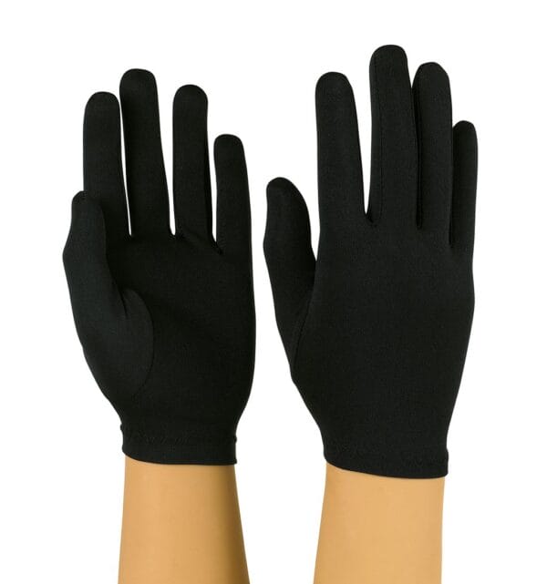 Black Styleplus Solid Colored Stretch Polyester Gloves- (Sold by the PAIR)