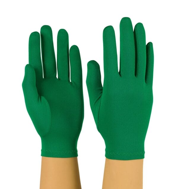 Kelly Green Styleplus Solid Colored Stretch Polyester Gloves- (Sold by the PAIR)