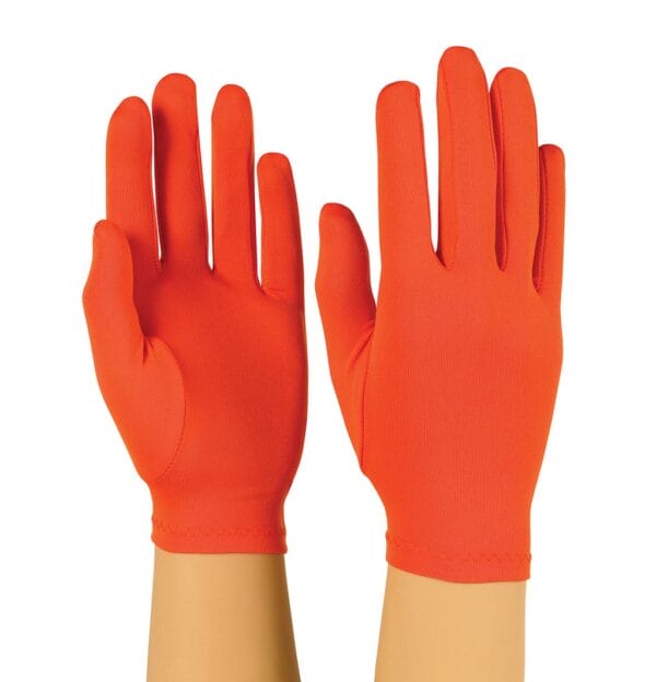 Orange Styleplus Solid Colored Stretch Polyester Gloves- (Sold by the PAIR)