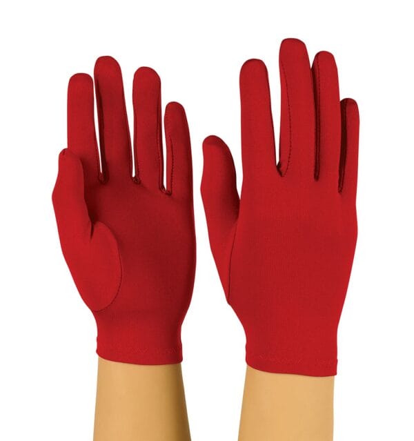 Red Styleplus Solid Colored Stretch Polyester Gloves- (Sold by the PAIR)