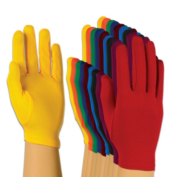 Yellow Styleplus Solid Colored Stretch Polyester Gloves- (Sold by the PAIR)