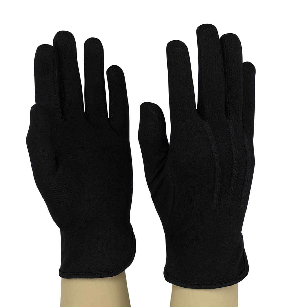 Styleplus Black Cotton Marching Band and Color Guard Gloves (Pair)-COT150