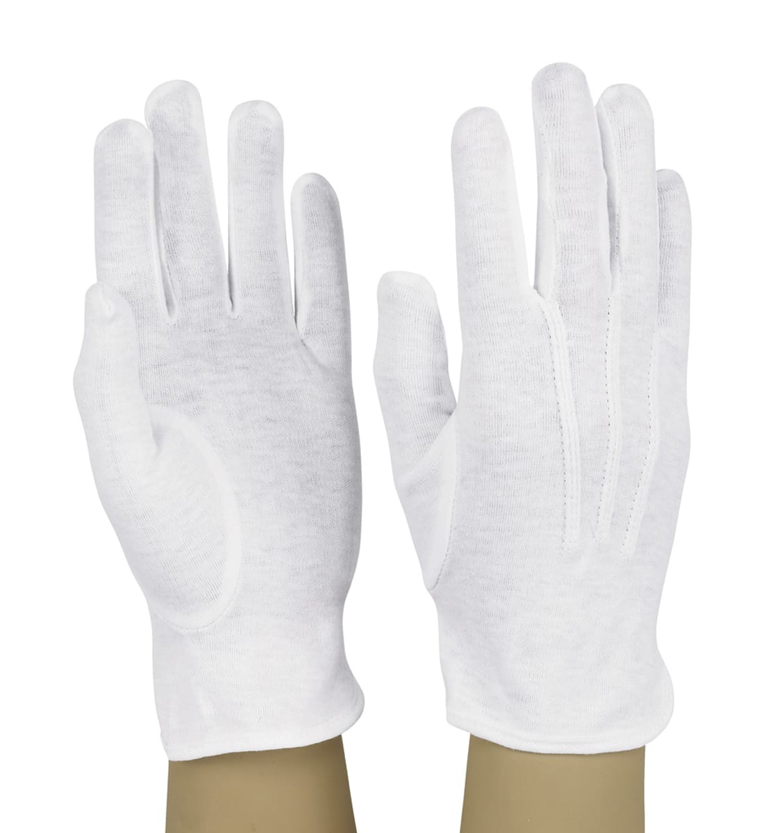 Styleplus White Cotton Marching Band and Color Guard Gloves (Pair)-COT100