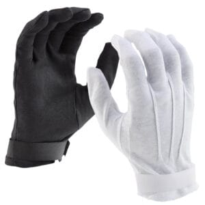 DSI Hook & Loop Cotton Marching Band Gloves (Black) PAIR