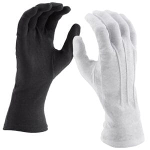 DSI Long Wrist Cotton Marching Band Gloves (Black) PAIR