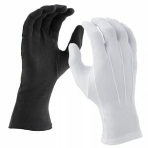 DSI (Pair) Long Wrist Nylon Marching Band Gloves (White) ONE SIZE FITS MOST