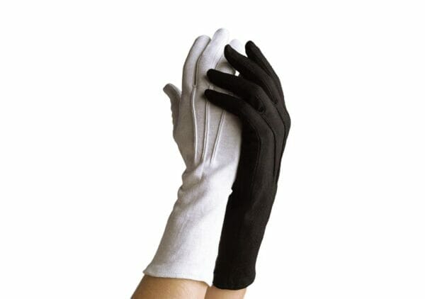 Dinkles White Cotton Long Wristed Marching Band and Color Guard Gloves (Pair)-GL20