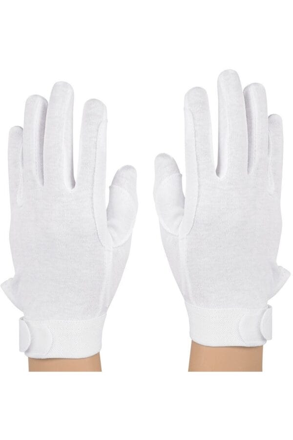 styleplus-white-cotton-deluxe-hoop-n-loop-marching-guard-military-glove-dc100