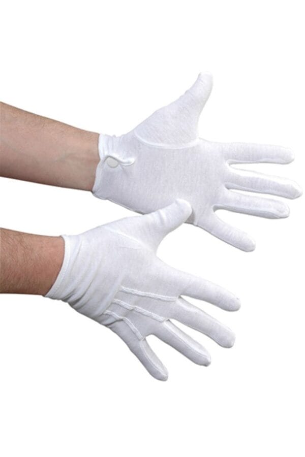 styleplus-white-cotton-marching-band-military-guard-snap-closure-gloves-cot300