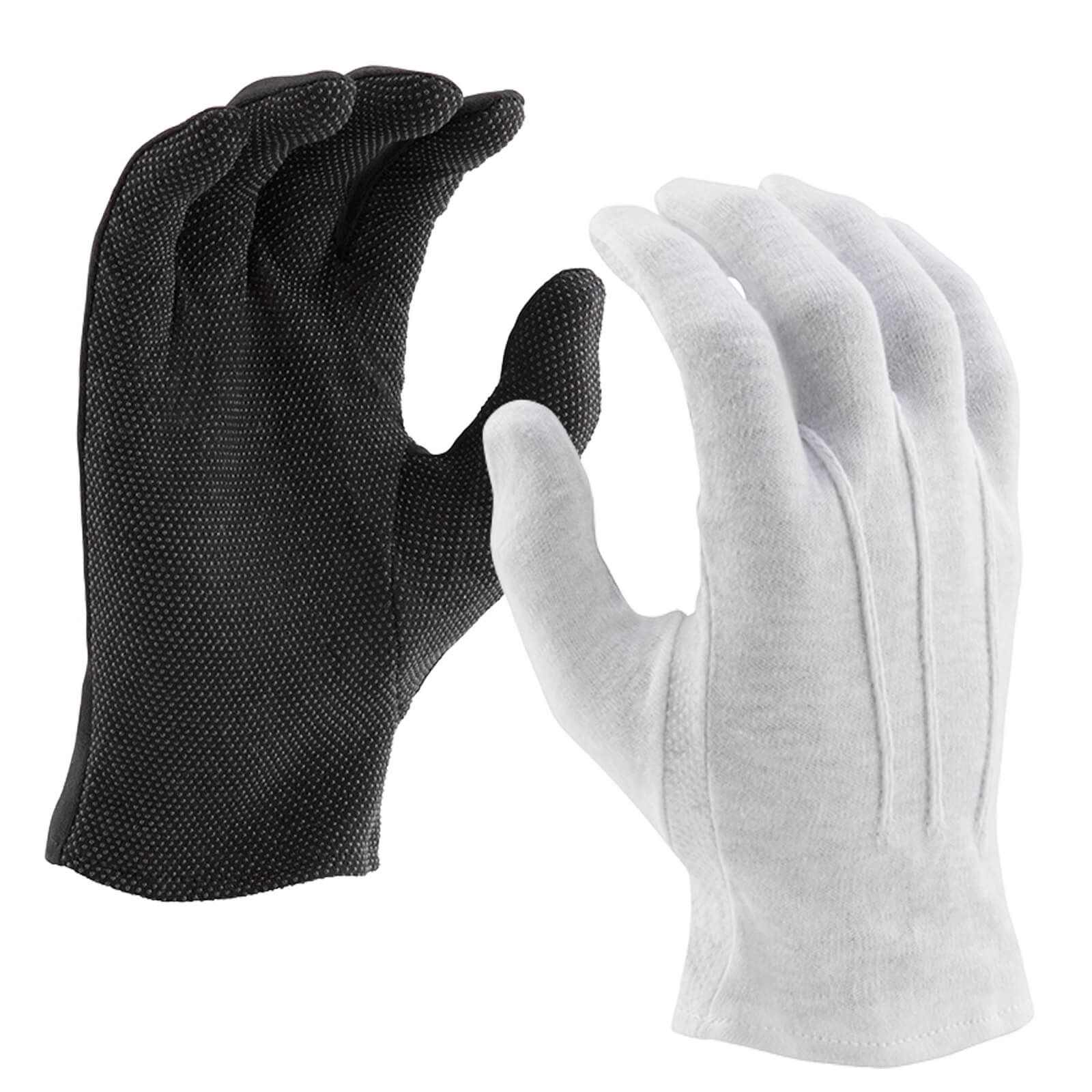Black Cotton Sure Grip Slip-On Glove Large Dozen 
