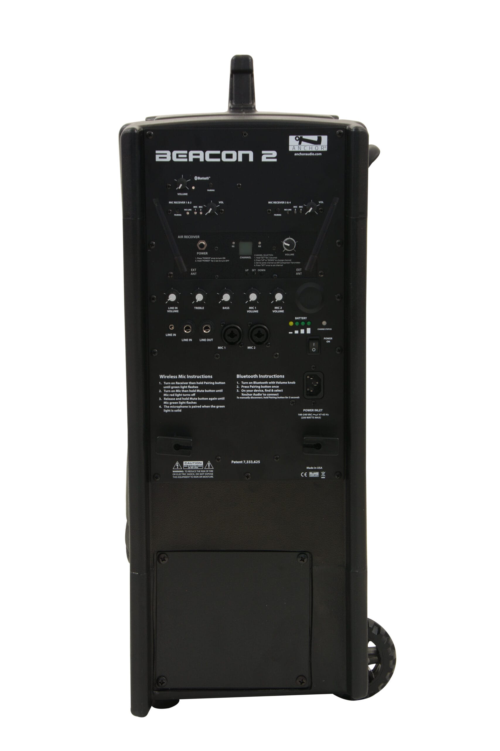 Anchor Audio Beacon 2 with Built-In Bluetooth, AIR Wireless Receiver & Two Dual Wireless Mic Receivers, Battery Powered Portable PA System (BEA2-RU4) - Image 3
