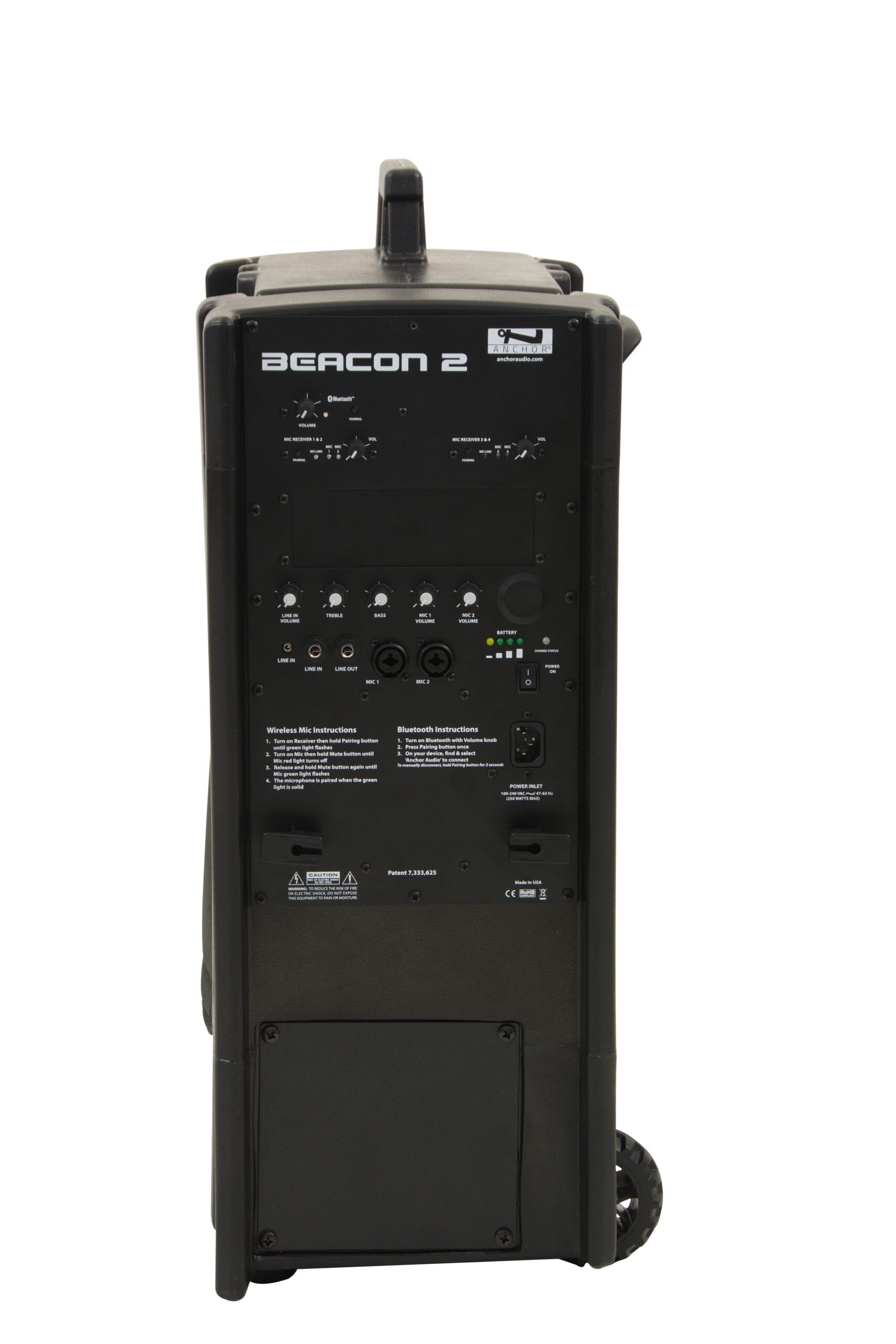 Anchor Audio Beacon 2 with Built-In Bluetooth & Two Dual Wireless Mic Receivers, Battery Powered Portable PA System (BEA2-U4) - Image 3