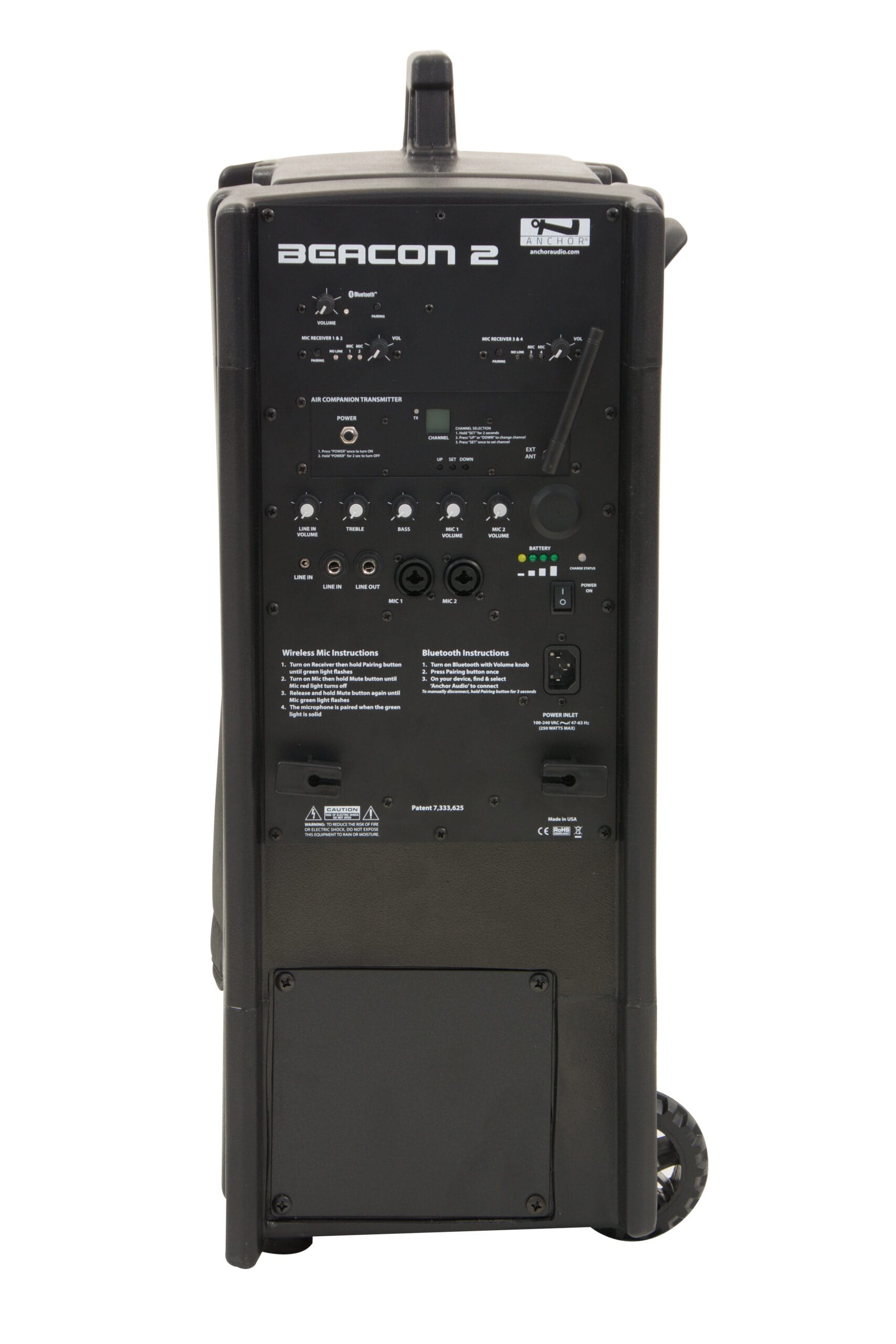 Anchor Audio Beacon 2 with Built-In Bluetooth, AIR Wireless Transmitter & Two Dual Wireless Mic Receivers, Battery Powered Portable PA System (BEA2-XU4) - Image 3