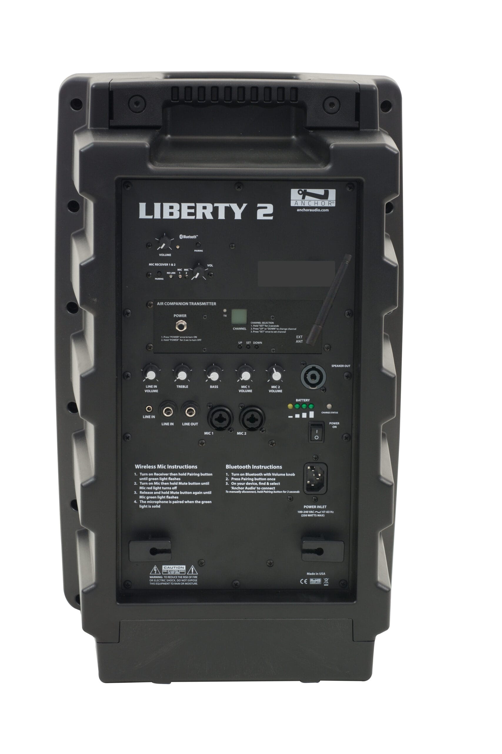 Anchor Audio Liberty 2 with Built-In Bluetooth, AIR Wireless Transmitter & Dual Wireless Mic Receiver, Battery Powered Portable PA System (LIB2-XU2) - Image 2