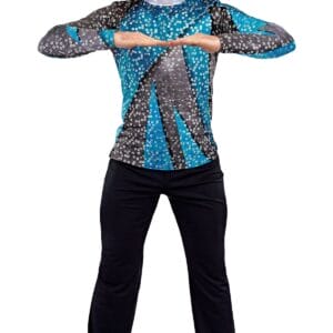 Styleplus Genesis Guard and Percussion Uniform MTO (Top)-Costume Print 341 with Metallic Texture Pattern 11000 in Silver