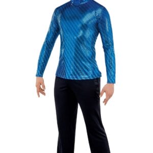 Styleplus Genesis Guard and Percussion Uniform MTO (Top)-Costume Print 322 with Metallic Texture Pattern 13000 in Electric Blue