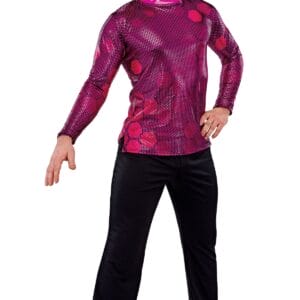 Styleplus Genesis Guard and Percussion Uniform MTO (Top)-Costume Print 334 with Metallic Texture Pattern 13000 in Magenta