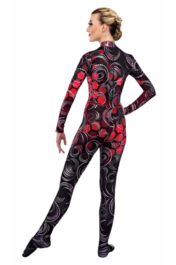 Styleplus Genesis Guard and Percussion Uniform MTO (Unitard)-Costume Print 334 with Metallic Texture Pattern Spiral 2000 in Lilac