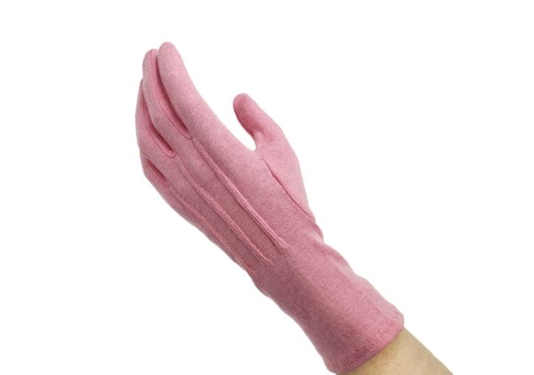 dinkles-pink-long-wristed-cotton-marching-band-guard-glove