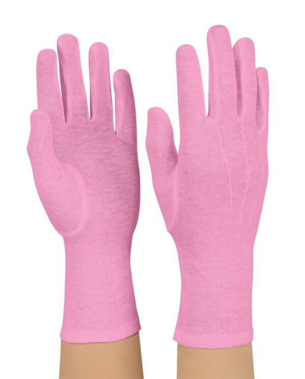 styleplus-pink-long-wristed-cotton-marching-band-guard-military-gloves