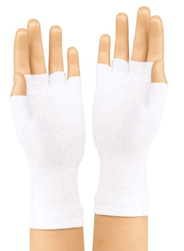 styleplus-white-long-wristed-cotton-fingerless-gloves
