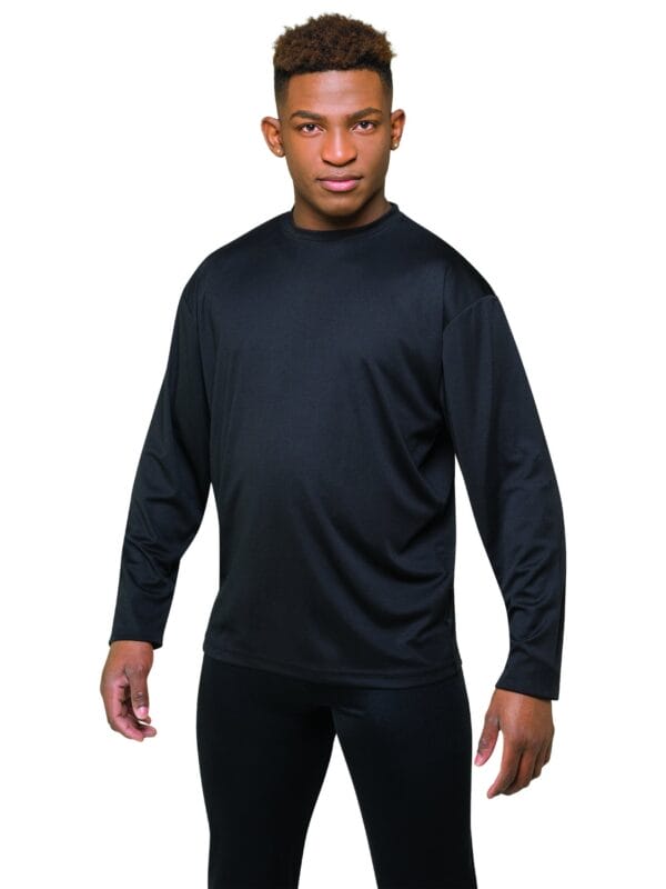 Styleplus Corelements Cool Long Sleeve Relaxed Shirt Color Guard and Percussion Uniform Black