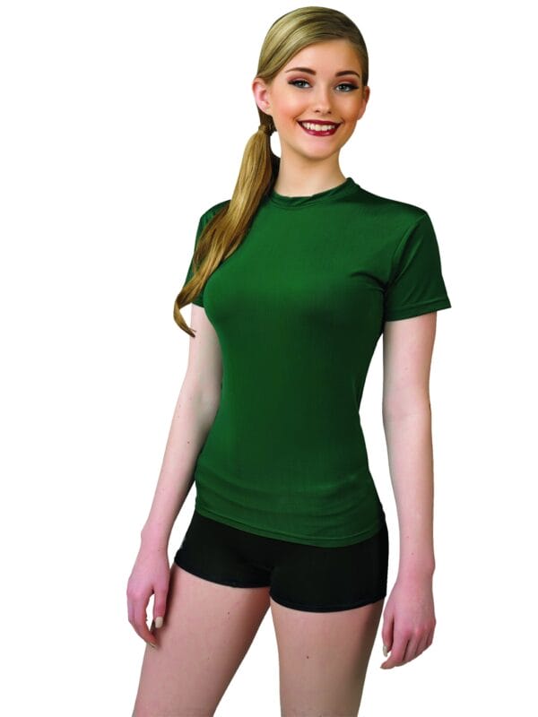 Styleplus Corelements Cool Short Sleeve Compression Shirt Color Guard and Percussion Uniform Forest Green
