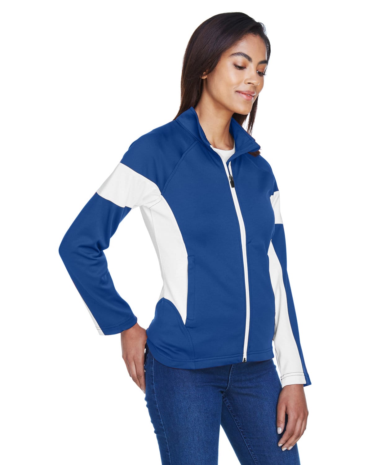Team 365 Ladies' Elite Performance Full-Zip Jacket SP Royal/White TT34W