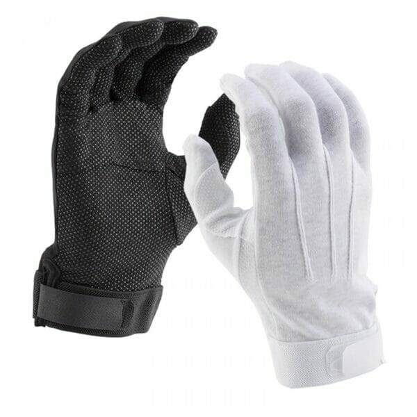 DSI Deluxe Hook & Loop Super Grip Marching Band Gloves (White) PAIR