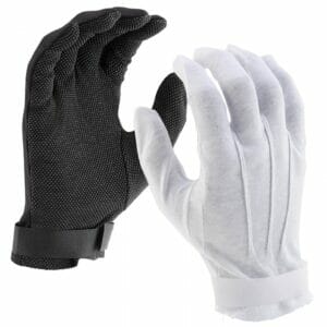 DSI Economy Hook & Loop Sure Grip Marching Band Gloves (White) PAIR