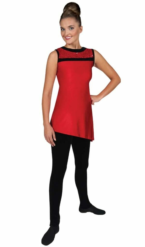 DSI Made-to-Order Exquisite Sleeveless Tunic Red