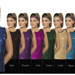 DSI Made-to-Order Geometry Sleeveless Metallic Lycra Tanks (Available in 9 Colors) (Minimum Order of 4 Required)