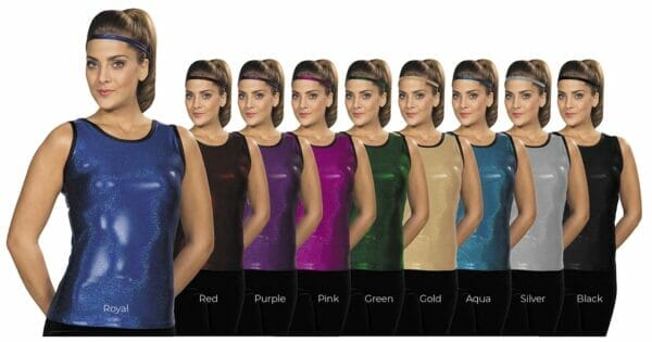 DSI Made-to-Order Geometry Sleeveless Metallic Lycra Tanks (Available in 9 Colors) (Minimum Order of 4 Required)