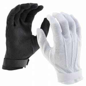 DSI Hook & Loop Cotton Marching Band Gloves (White) PAIR